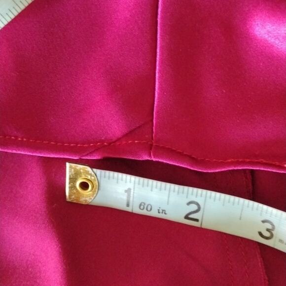 Vintage 90s Zum Zum Prom Satin Slip Dress Maxi Back Ruffle Magenta Size 5/6 - Picture 11 of 12